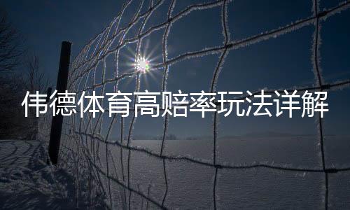 伟德体育高赔率玩法详解:新手入门、实战策略与风险提示
