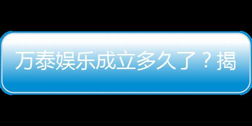 万泰娱乐成立多久了？揭秘品牌发展历程与实力背景