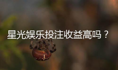 星光娱乐投注收益高吗？资深玩家揭秘真实盈利情况