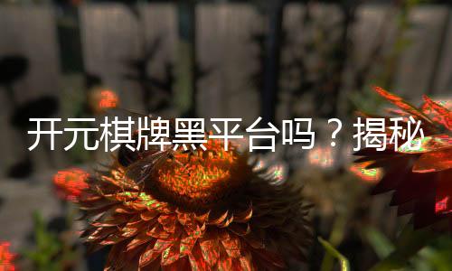 开元棋牌黑平台吗?揭秘其真伪与玩家避坑指南