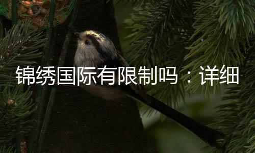 锦绣国际有限制吗:详细了解投注规则及要求