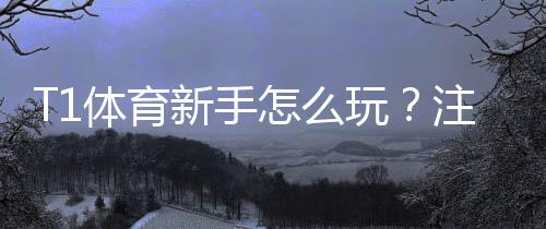 T1体育新手怎么玩?注册、充值与常见玩法新手入门全攻略