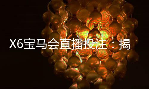 X6宝马会直播投注:揭秘高胜率玩家的实战技巧与策略